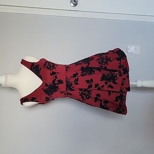 B. Darlin Red and Black Short Homecoming Dress, Size 1/2